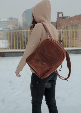 City backpack leather and handmade6 photo