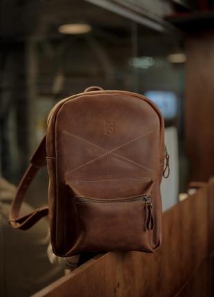 City backpack leather and handmade