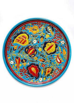 Handmade plate with a Crimean Tatar pattern