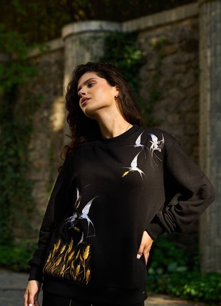 Cotton suit with the embroidery “Swallows”, two pieces suit, women autumn suit , cotton suit2 photo