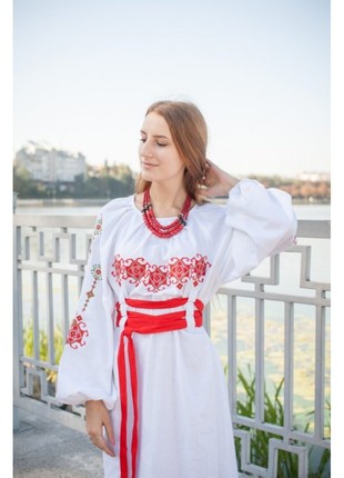 White linen embroidered dress Krip