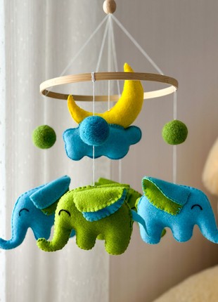 Musical baby mobile with bracket, Elephant Baby Mobile3 photo