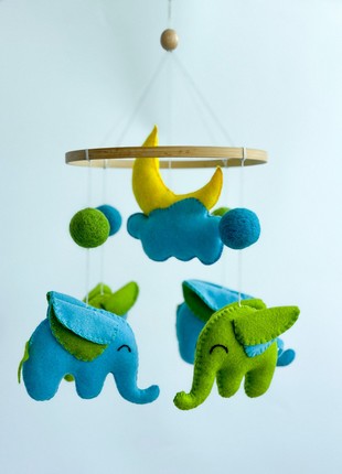 Musical baby mobile with bracket, Elephant Baby Mobile
