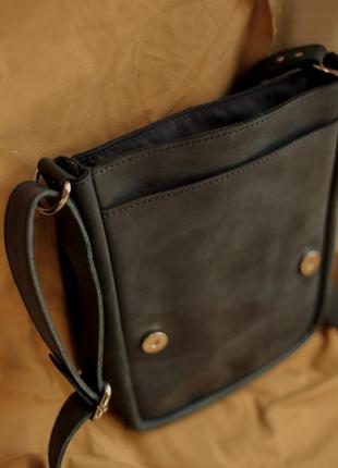 Leather crossbody bag with magnetic clip for men7 photo
