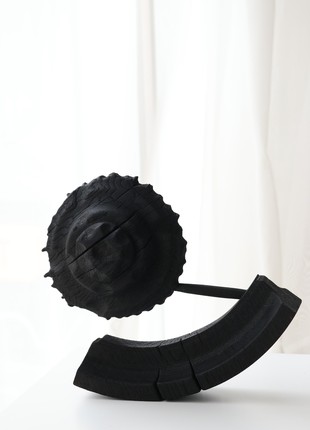 Black wooden unique bookshelf décor handmade3 photo