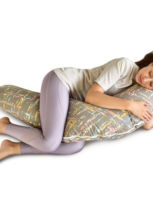 Nursing pillow TM PAPAELLA 30x190 cm + button aquamarine beige10 photo
