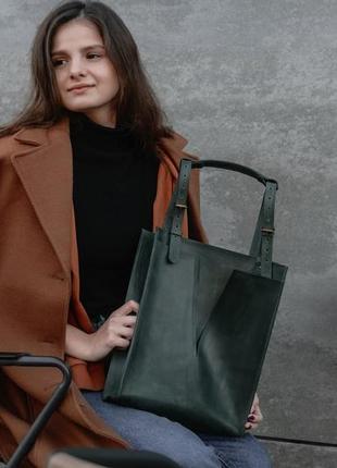 Handmade leather laptop bag without zipper