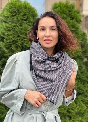 Stylish scarf double-sided scarf with original clasp, unisex6 photo