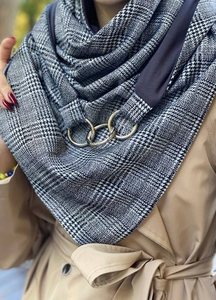 Stylish scarf double-sided scarf with original clasp, unisex6 photo
