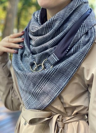 Stylish scarf double-sided scarf with original clasp, unisex7 photo
