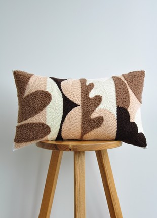Punch needle pillow "Abstract Plants"