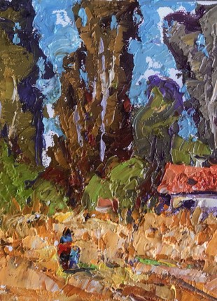 Oil painting Autumn poplars Kalenyuk Alex nKalen885