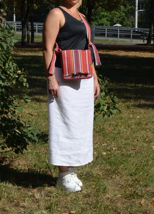 Women's crossbody shoulder mini bag made of handmade textiles "Khovanets"3 photo