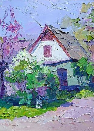 Oil painting White lilac bush Serdyuk Boris Petrovich nSerb891