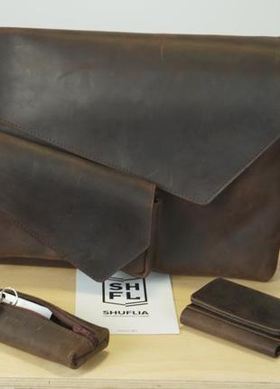 Large top handle leather bag, rieltor gift for men, leather satchel laptop bag3 photo