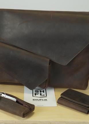 Large top handle leather bag, rieltor gift for men, leather satchel laptop bag6 photo