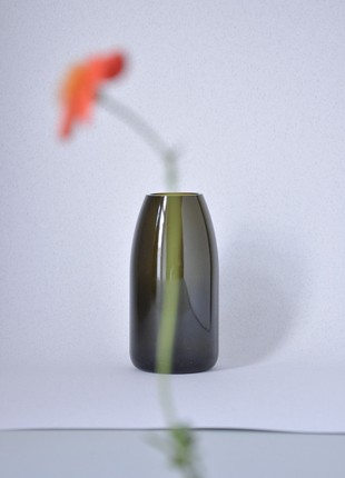 Upcycled brown wine bottle vase, eco friendly home decor, glass vase,, minimalist vase