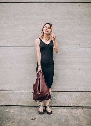 Elegant real leather handbag, soft shopper bag for women7 photo
