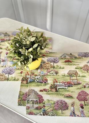 Set of 4 tapestry serving napkins for plates3 photo