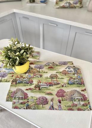 Set of 4 tapestry serving napkins for plates1 photo