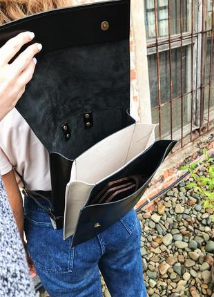 Leather city backpack3 photo
