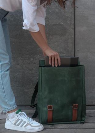 Boho city hipster backpack, leather back pack2 photo