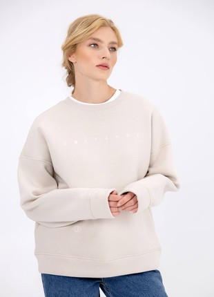 Beige sweatshirt "Dawn" with embroidered elements of the Ukrainian brand Lady Di atelier
