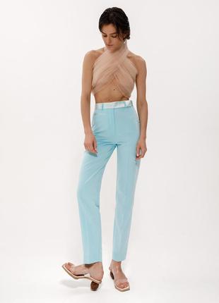 Blue slim fit pants1 photo