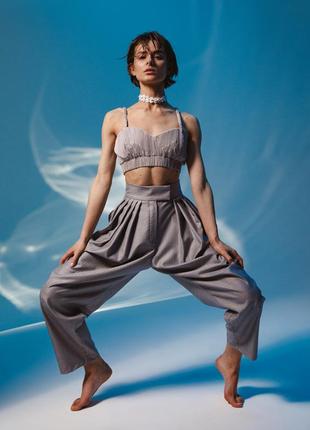 Silver pleated pants1 photo