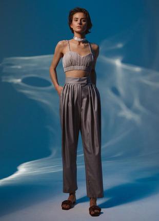 Silver pleated pants4 photo