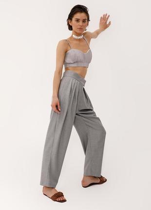 Silver pleated pants7 photo
