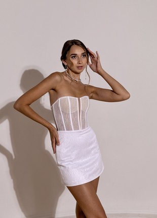 Short wedding dress , white bridal corset dress, classic mini dress, evening cocktail dress, glittery dress, backless dress, prom dres