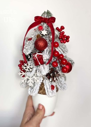 Christmas tree, "Luxury Red" collection (25 cm)