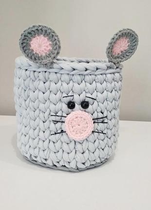Knitted basket "mouse", 1 pc1 photo