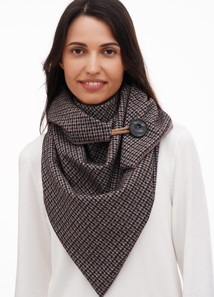 Stylish scarf double-sided scarf with original clasp, unisex