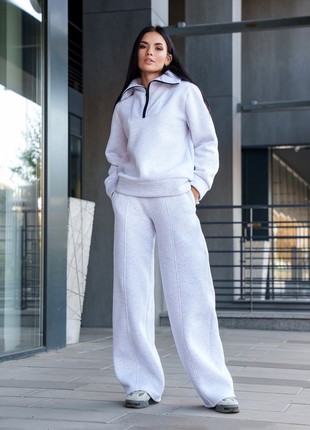 Warm fleece suit (Ilanda Issa) white melange