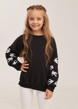 Sweatshirt for a girl MEREZHKA "Swallows"