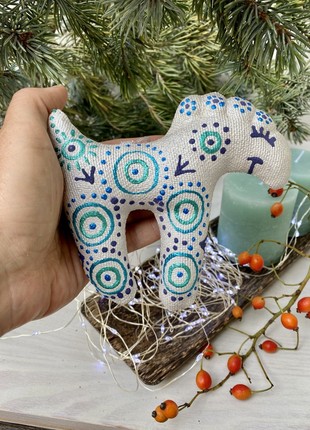 Tree toy silver and emerald goat