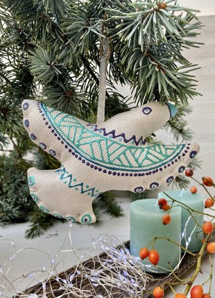 Tree toy silver and emerald firebird