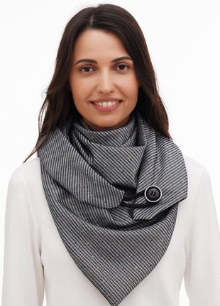 Stylish scarf double-sided scarf with original clasp, unisex