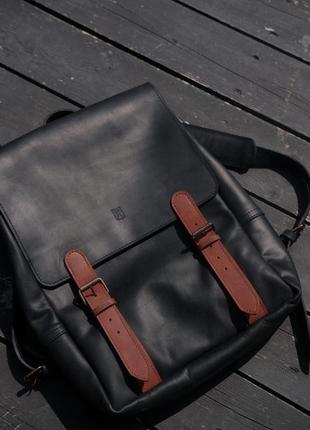 Boho city hipster backpack, leather back pack5 photo