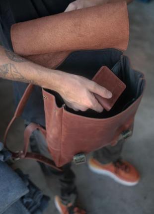 Boho city hipster backpack, leather back pack2 photo