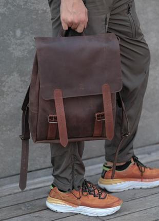 Boho city hipster backpack, leather back pack