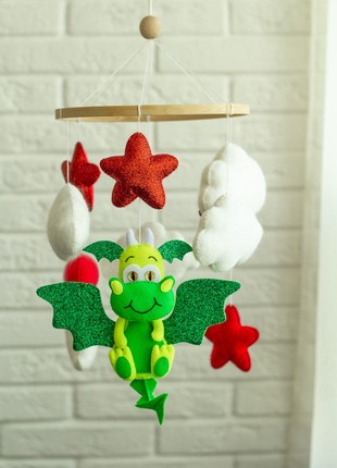 Musical baby mobile with bracket, Dragon baby mobile