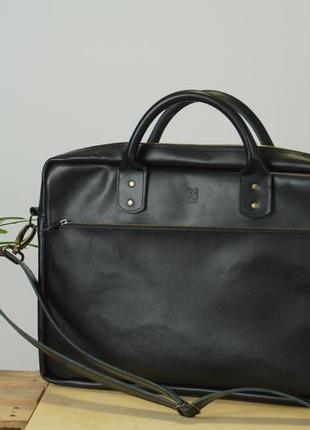 Leather shoulder laptop documents bag for men
