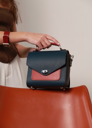 Small crossbody bag,  Colorful leather purse, Top handle leather handbag for woman, Lamponi Chest One