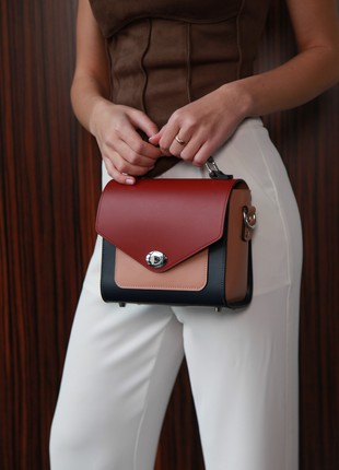 Small crossbody bag,  Bestseller bag, Top handle leather handbag for woman, Lamponi Chest One