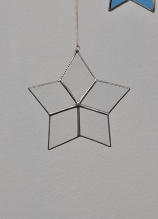 Transparent small stained glass star, Suncatcher, Christmas decor, Gift Tree Ornaments