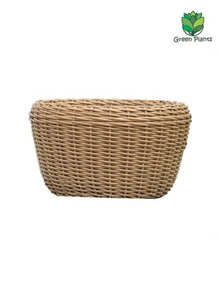 Flower Pot 16 Liters (Planter for Flowers and Plants), Handmade Artificial Rattan Vase.
