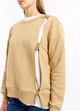 BRAVERY IS IN OUR DNA Beige Sweatshirt4 photo